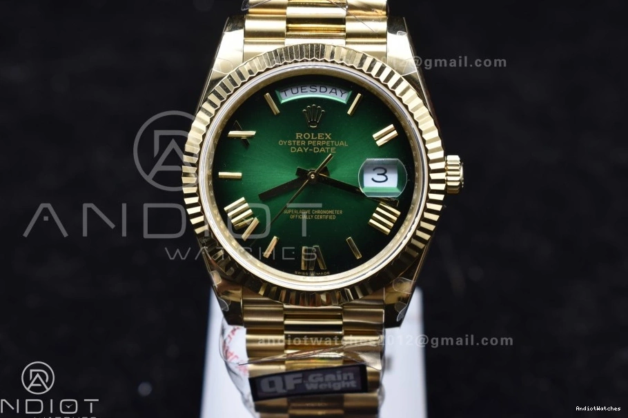 40 725 on Steel YG (Gain QF Bracelet President A2836 904L Dial Weight) Best DayDate V4 Green GoAnywhere Edition Black 0209
